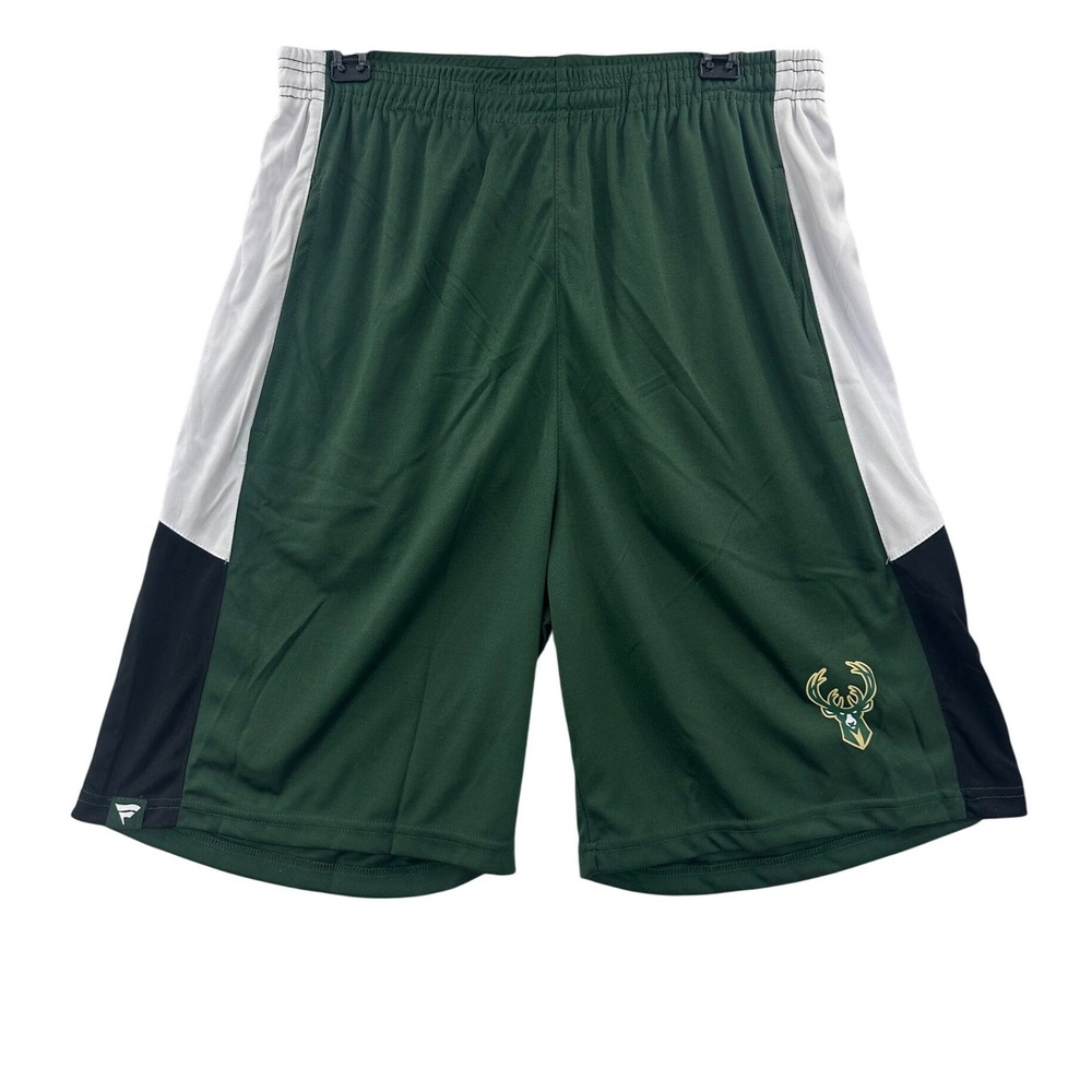 Fanatics Milwaukee Bucks Basketball Shorts Mens XLT Green New NBA Athletic Mesh